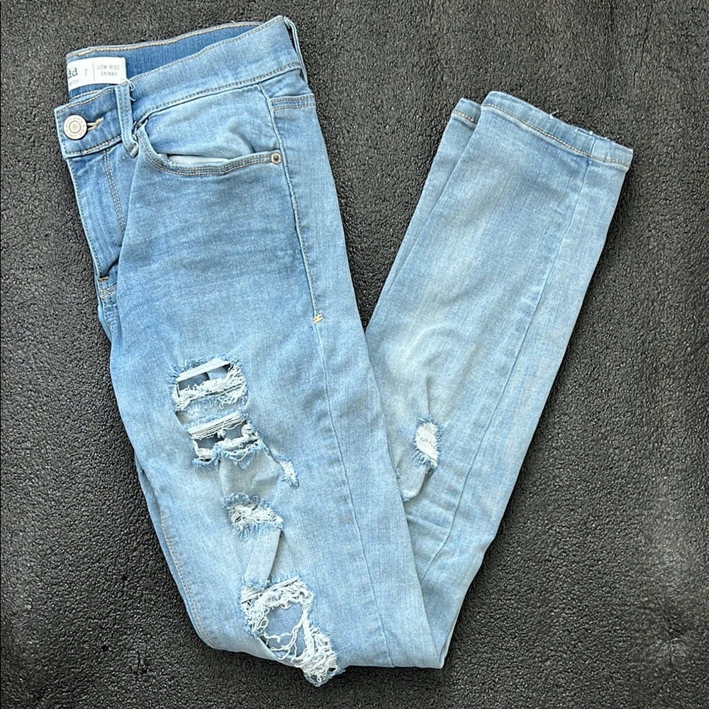 Mudd Light Blue Ripped Skinny Jeans